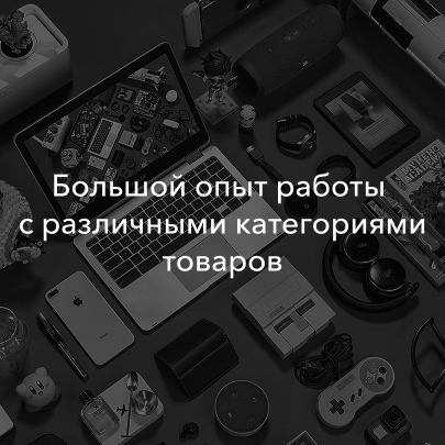 Большой опыт работы 
с различными категориями товаров